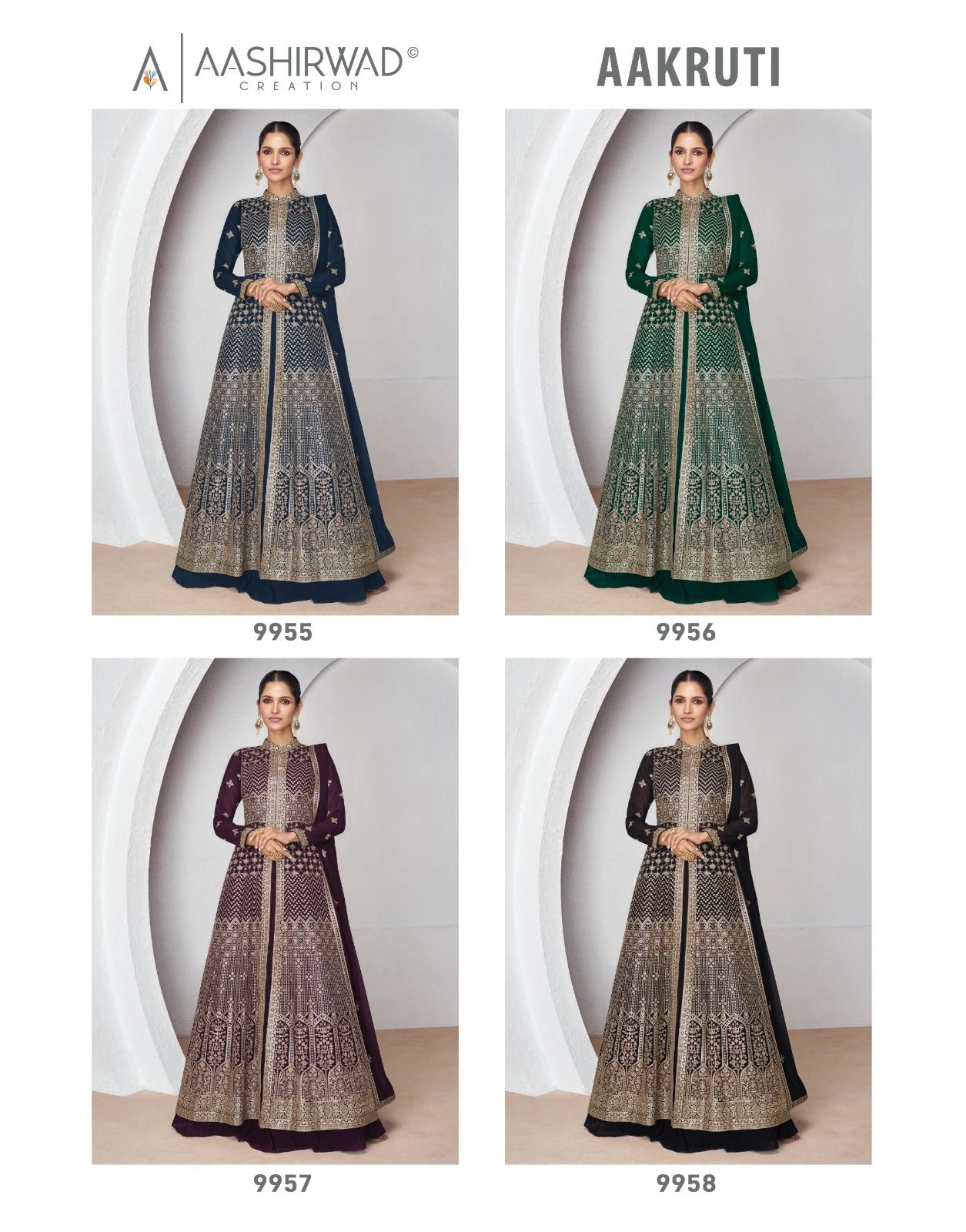 Aashirwad Aakruti Real Georgette Wholesale Designer Readymade Salwar Suit Catalog — Wholesale Salwar Suits, Aashirwad Creation wholesale from Surat — view 5